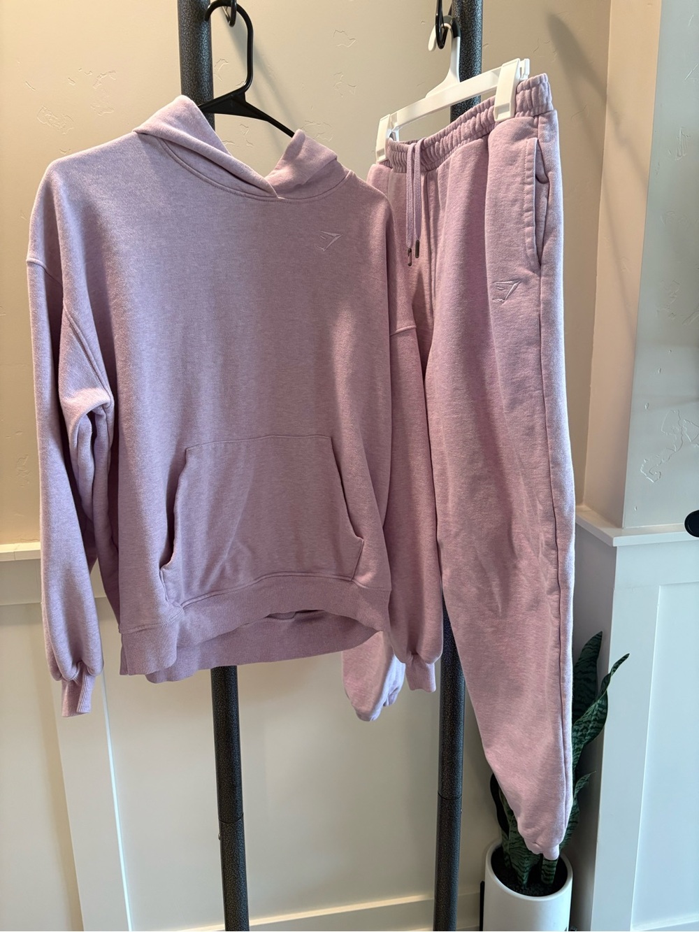 Gymshark purple sweat SET hoodie xs pants m